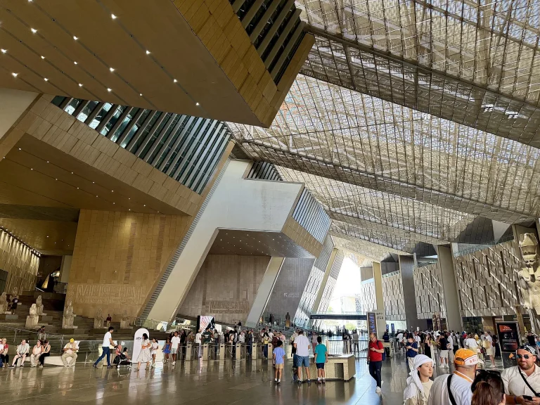 Grand Hall inside the Grand Egyptian Museum