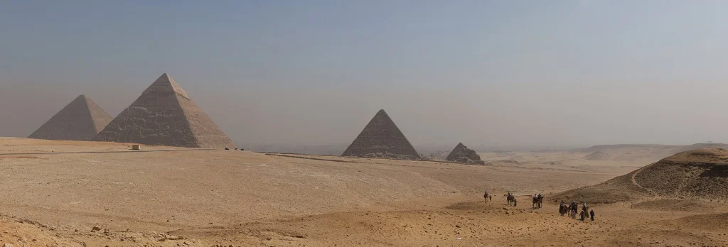 Panorama of the pyramids of Giza