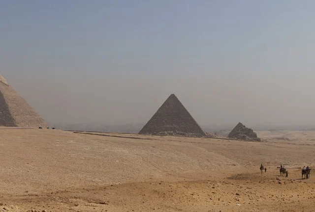 Panorama of the pyramids of Giza