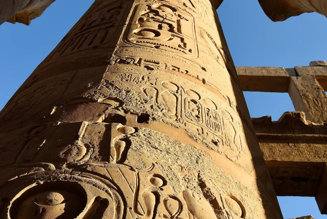 Columns in the Great Hypostyle Hall at Karnak