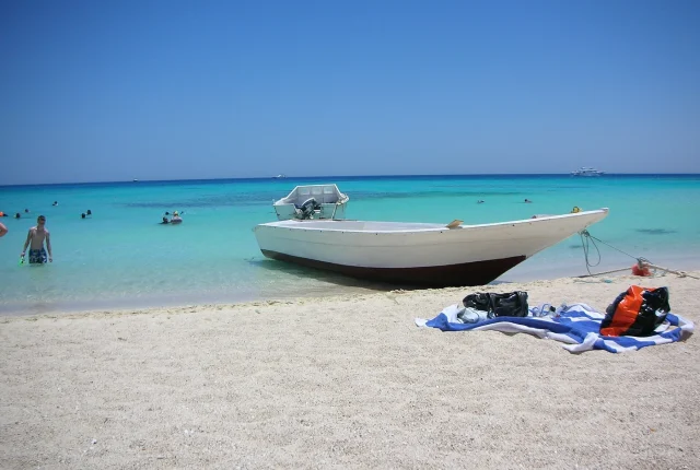 Beach on Giftun Island, illustrative Red Sea island scenery